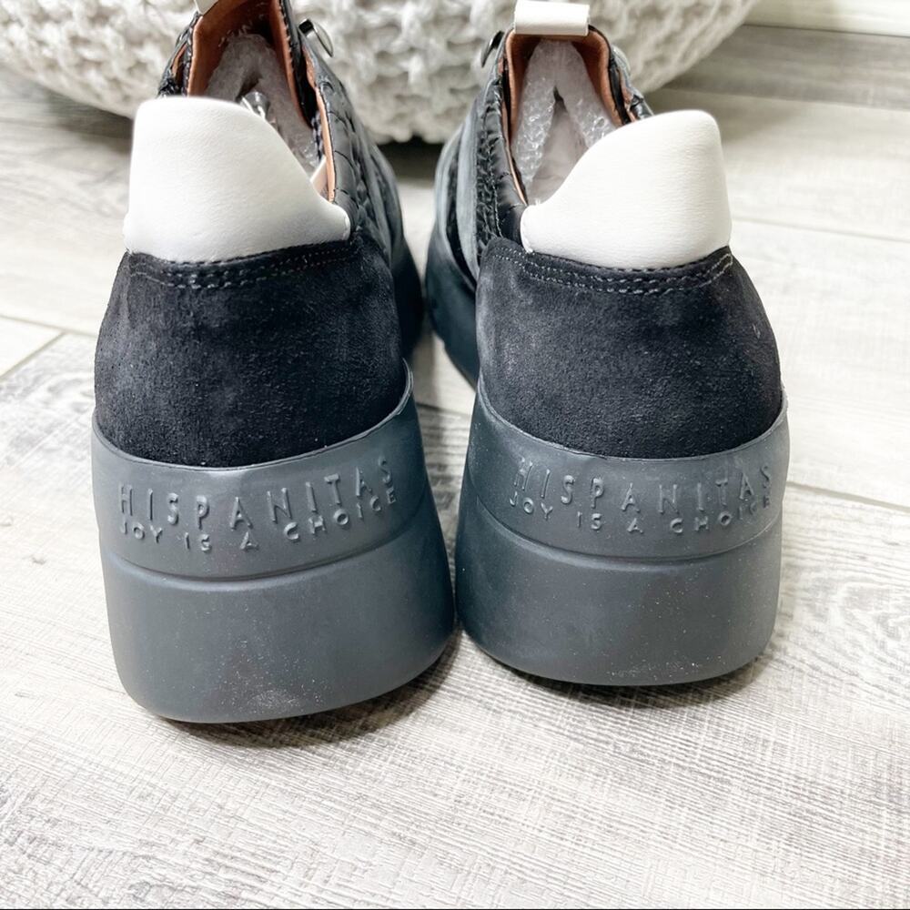 Hispanitas Rielle Suede Quilted Chunky Sneakers Black Size 38 - Picture 7 of 8
